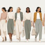 A group of diverse people wearing stylish, comfortable clothing in a casual setting.
