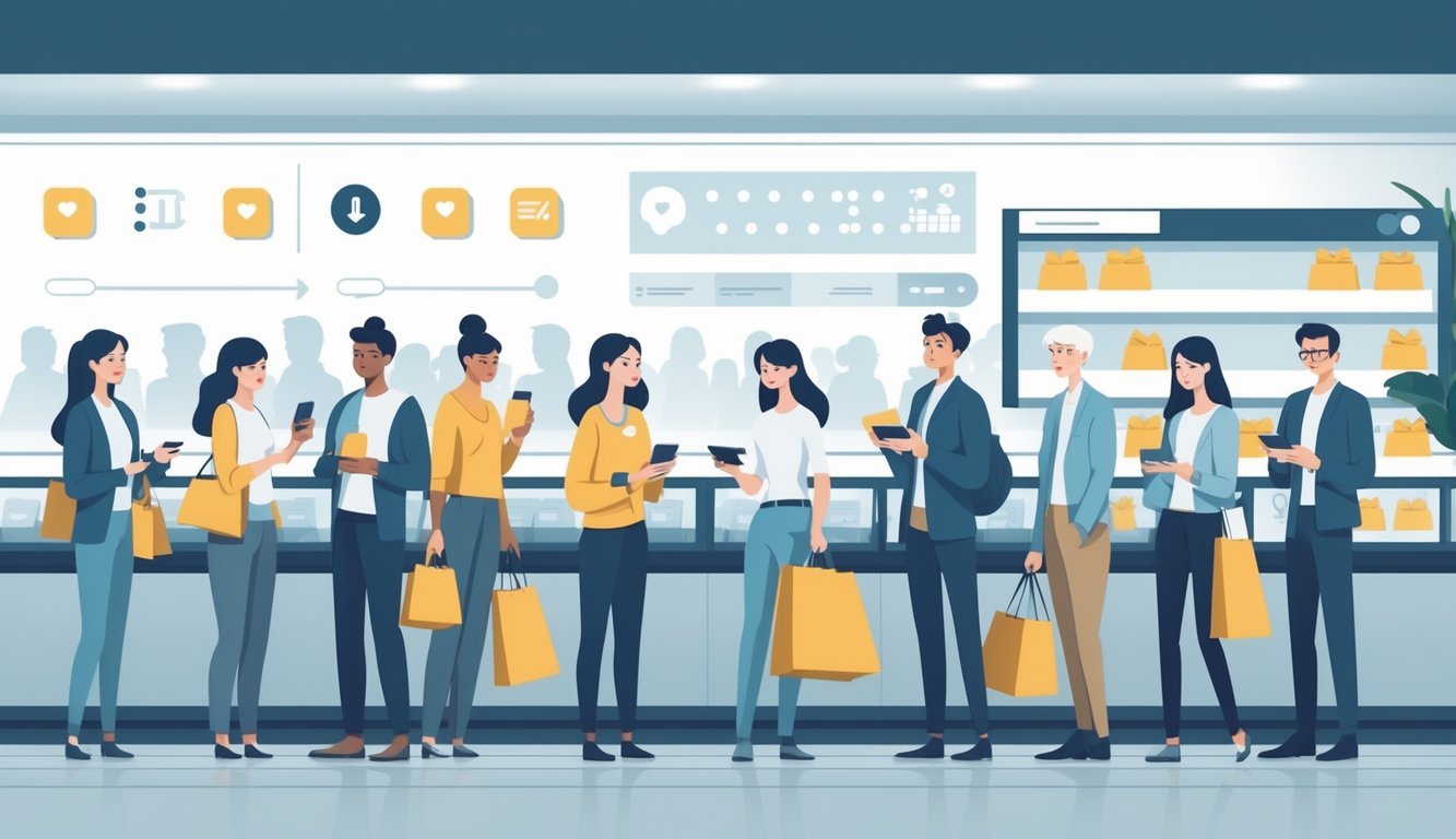 Feature image Shoppers looking disappointed while holding loyalty cards in a store with reduced rewards displayed on shelves.